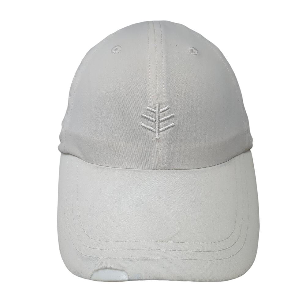Coolibar Baseball Cap White One Size Adjustable Drawstring Ear Flaps Embroidered